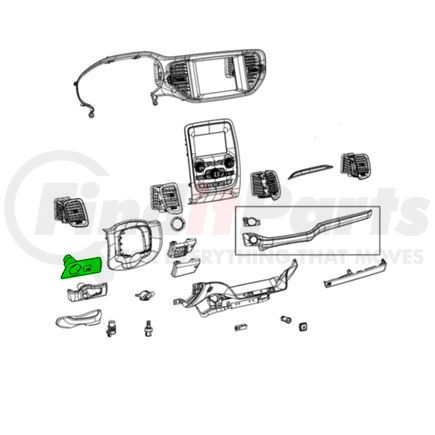 6XA381RRAA by MOPAR - Dashboard Trim - Right, Outboard, For 2021-2022 Dodge Durango