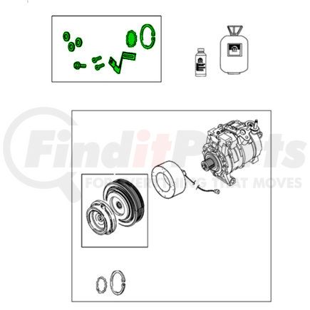 68401922AA by MOPAR - A/C Compressor Clutch Installation Kit - For 2019-2023 Ram 1500