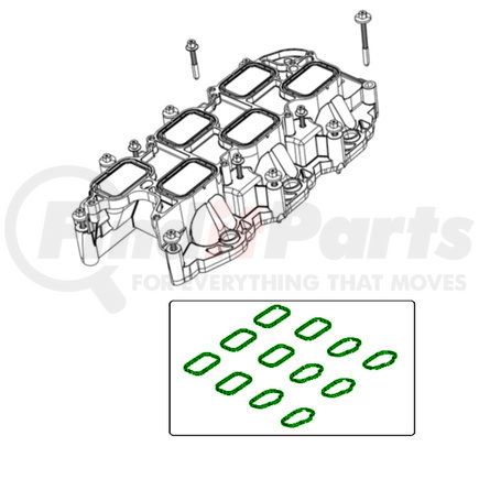Mopar 68535427AA Engine Intake Manifold Gasket Engine Intake Manifold Gasket - For 2011-2020 Dodge/Jeep/Chrysler/Ram