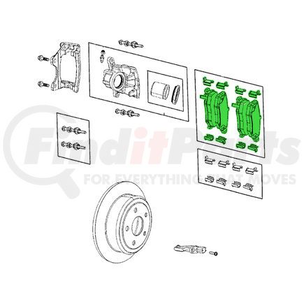 2AMV2776AB by MOPAR - Disc Brake Pad Set - Rear, for 2007-2017 Dodge/Jeep