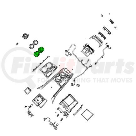 68520007AA by MOPAR - Console Cup Holder - Rear, Upper, For 2021-2023 Dodge Durango