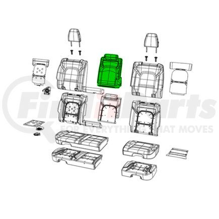 7ED191C5AB by MOPAR - Seat Armrest - Rear, For 2022-2023 Ram 1500