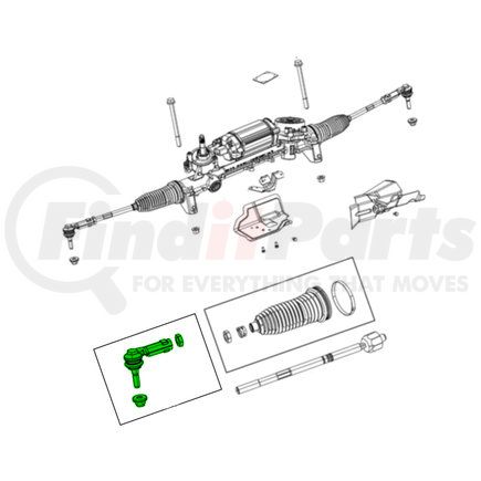 68319182AB by MOPAR - Steering Tie Rod End - Outer, For 2019-2023 Jeep Cherokee