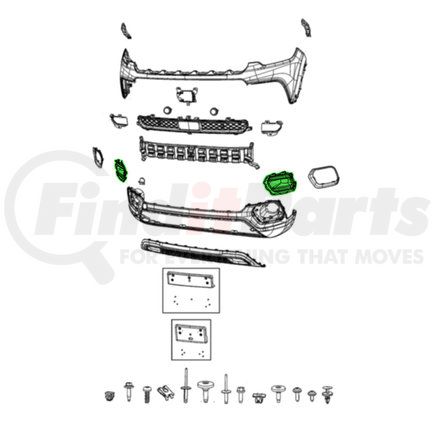 6ZH29GXHAA by MOPAR - Fog Light Bezel - Left, For 2022 Jeep Compass