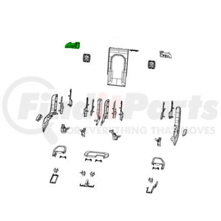 7LB99TX7AA by MOPAR - Seat Back Recliner Adjustment Handle Bezel - Rear, Left, For 2021-2023 Jeep Grand Cherokee L