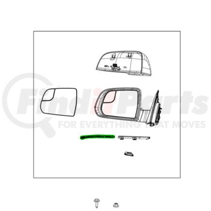 68551409AA by MOPAR - Door Mirror Cover - Front, Left, Housing Accent