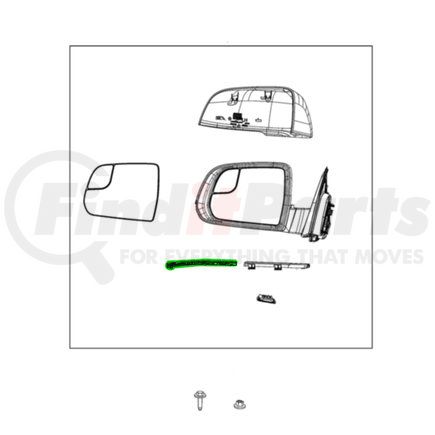 68551408AA by MOPAR - Door Mirror Cover - Right, Housing Accent