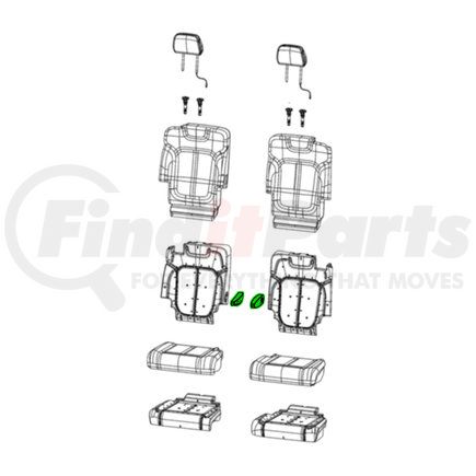 6XS341X7AC by MOPAR - Seat Armrest - Second Row, Right, Inboard, For 2021-2023 Jeep Grand Cherokee L