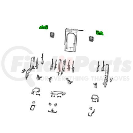 7LC08TX7AA by MOPAR - Seat Back Recliner Adjustment Handle Bezel - Rear, Right, For 2021-2023 Jeep Grand Cherokee L