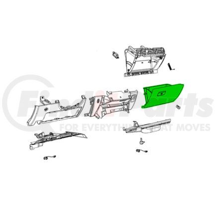 7EH07DX9AA by MOPAR - Instrument Panel Storage Compartment - without Lock Cylinder, For 2011-2023 Dodge Durango