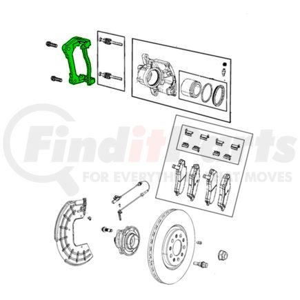 68248311AA by MOPAR - Disc Brake Caliper Adapter - Front, Left or Right, for 2015-2016 Dodge/Chrysler