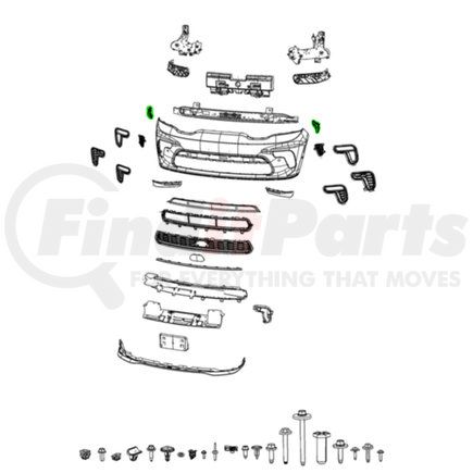 68411418AE by MOPAR - Bumper Bracket - Front, Right, For 2014-2023 Dodge Durango