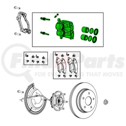 R8037147AC by MOPAR - Disc Brake Caliper - Front, Left or Right, for 2005-2021 Dodge/Chrysler/Ram