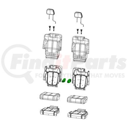 6XS371T3AC by MOPAR - Seat Armrest - Second Row, Left, Inboard, For 2021-2023 Jeep Grand Cherokee L