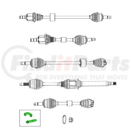 68238427AA by MOPAR - Drive Axle Shaft Bolt - with Washer, For 2013-2019 Fiat 500