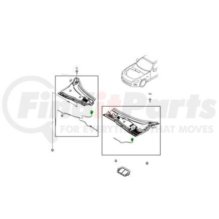 68314444AA by MOPAR - Back Glass Washer Nozzle - Right, For 2017-2019 Fiat 124 Spider