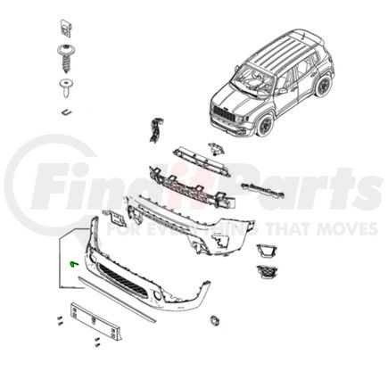 5XB48LXHAA by MOPAR - Tow Hook Cover - For 2015-2023 Jeep Renegade