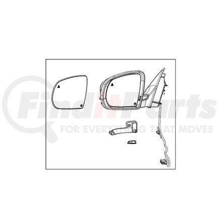 68325339AA by MOPAR - Door Mirror - Left, with Glass Minus Cap, For 2014-2022 Jeep Cherokee