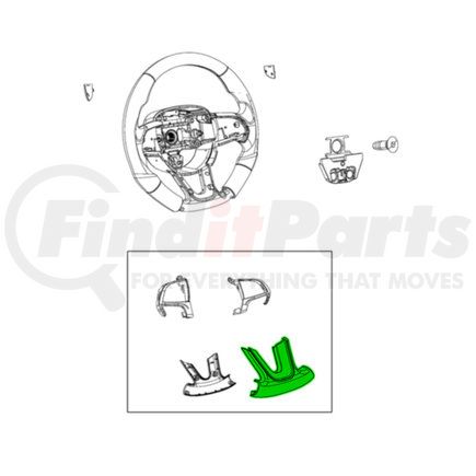 5RB83TASAA by MOPAR - Steering Wheel Switch Bezel - 9 O'Clock Position, For 2018-2019 Jeep Grand Cherokee