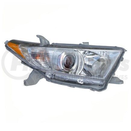 TY1168-B001R by EAGLE EYE - Headlight Assembly - Passenger Side, Halogen, for 2011-2013 Toyota Highlander