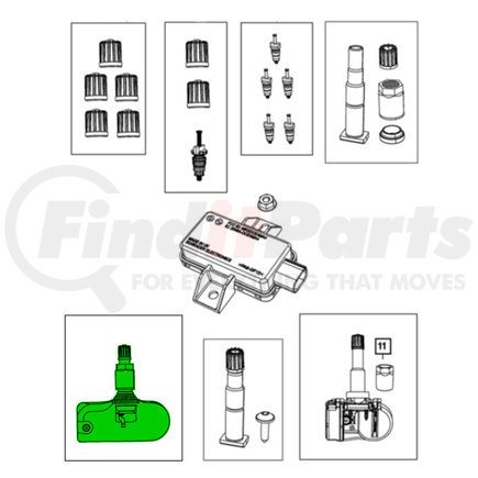 1AMTP3356A by MOPAR - Tire Pressure Monitoring System (TPMS) Sensor - For Rear Axle