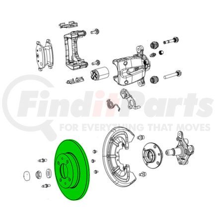 2AMV1271AA by MOPAR - Disc Brake Rotor - Rear, For 2014-2017 Fiat 500L