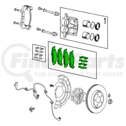 2AMV3868AC by MOPAR - Disc Brake Pad Set - Front, for 2006-2010 Jeep Commander/Grand Cherokee