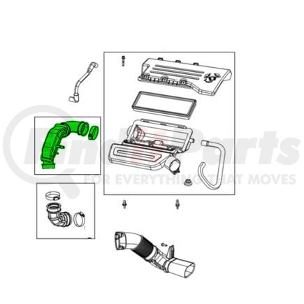 52022342AA by MOPAR - Engine Cold Air Intake Tube - For Fresh Air, For 2012-2014 Fiat 500