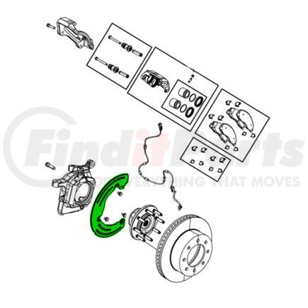 52122243AE by MOPAR - Brake Dust Shield - Left, for 2009-2024 Ram 2500/3500