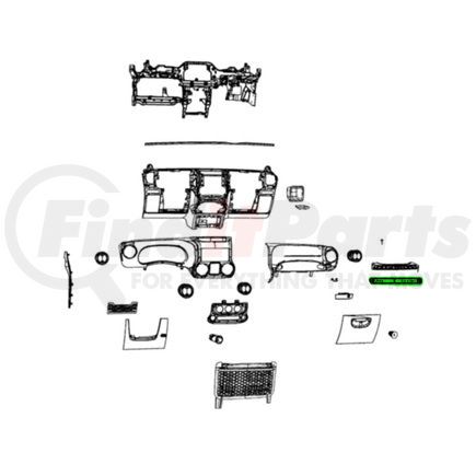 5ME90JS3AA by MOPAR - Instrument Panel Trim Panel - Right, with Badge Cut Out, For 2013-2016 Jeep Wrangler