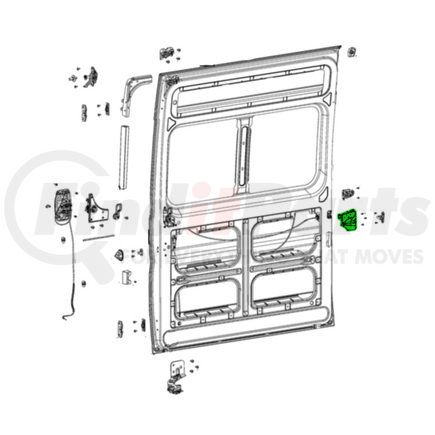 68226180AF by MOPAR - Sliding Door Latch - Right, with Cables, For 2019-2022 Ram