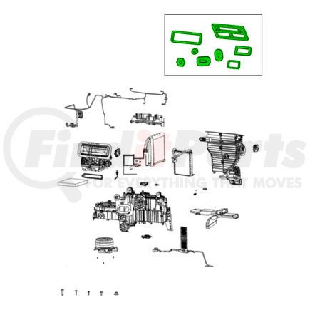 68396044AB by MOPAR - HVAC Unit Case Seal Kit - with All Seals, For 2019-2023 Ram