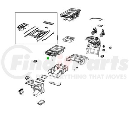 68409907AA by MOPAR - Console Clip - Center, For 2019-2023 Ram