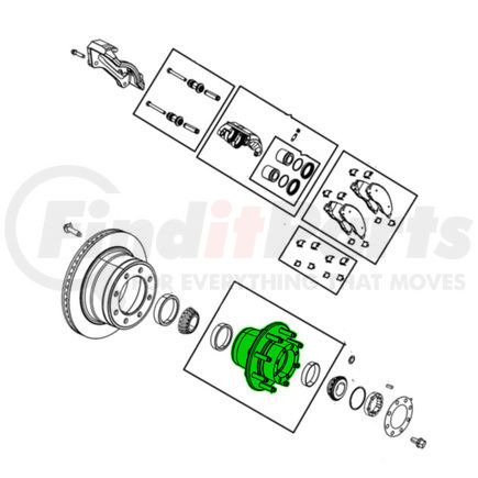 68450889AA by MOPAR - Wheel Bearing and Hub Assembly - Rear, For 2019-2023 Ram 3500