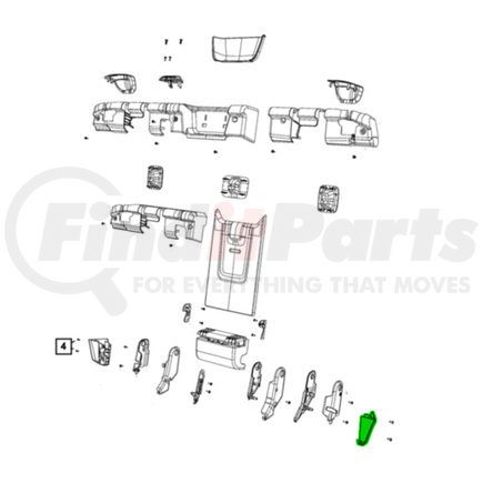 68454289AB by MOPAR - Seat Adjuster Cap - Rear, For 2020-2023 Jeep Wrangler