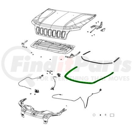 68486195AA by MOPAR - Hood Seal - For 2019-2023 Jeep Cherokee