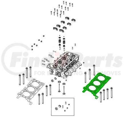 68490156AA by MOPAR - Engine Cylinder Head Gasket - Right, 1.00 mm., with Head Bolts