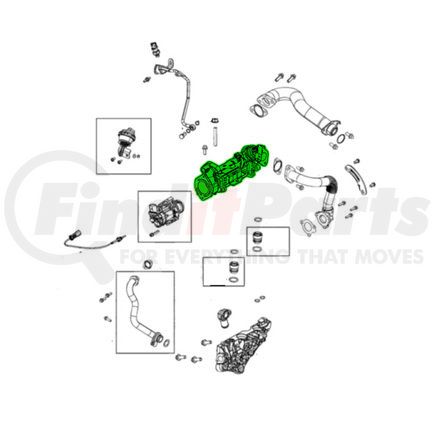 68509351AA by MOPAR - Exhaust Gas Recirculation (EGR) Cooler - with Valve and Sensor