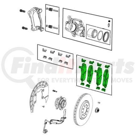 68523461AA by MOPAR - Disc Brake Pad Set - For 2021-2023 Jeep Cherokee