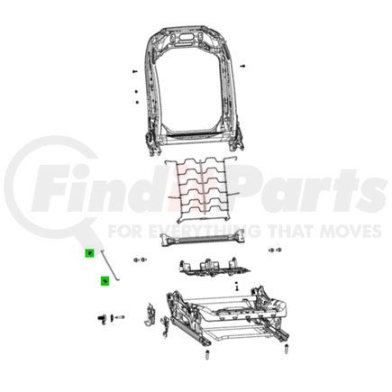 68534448AA by MOPAR - Seat Back Recliner Adjustment Handle Clip