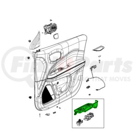 68538470AA by MOPAR - Door Armrest Bezel - Right, For 2022 Jeep Compass