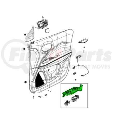 68538471AA by MOPAR - Door Armrest Bezel - Left, For 2022 Jeep Compass