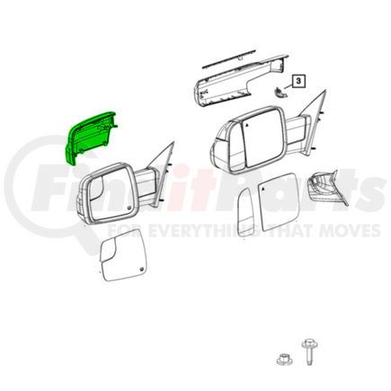 6RP44KXJAA by MOPAR - Door Mirror Cap - Right, For 2019-2023 Ram 1500