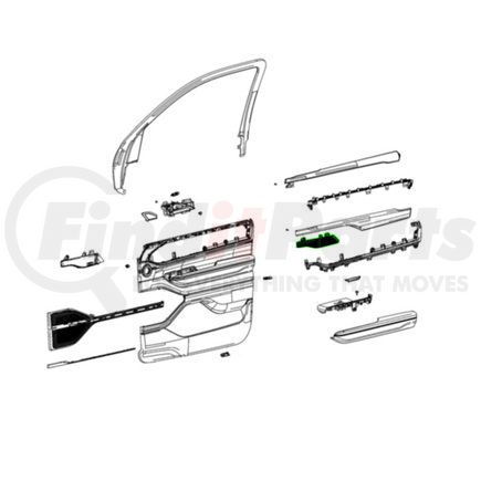 6WC55DX8AB by MOPAR - Interior Door Handle Bezel - Front, Left, For 2022-2023 Jeep Wagoneer