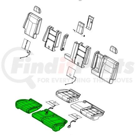 7AM75DX9AA by MOPAR - Seat Cushion Foam - Second Rowm, Rear, Left, For 2019-2020 Dodge Durango