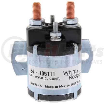 124-105111 by WHITE RODGERS - D/C Power Solenoid - Continuous, 4 Terminals, 12V, Standard Bracket