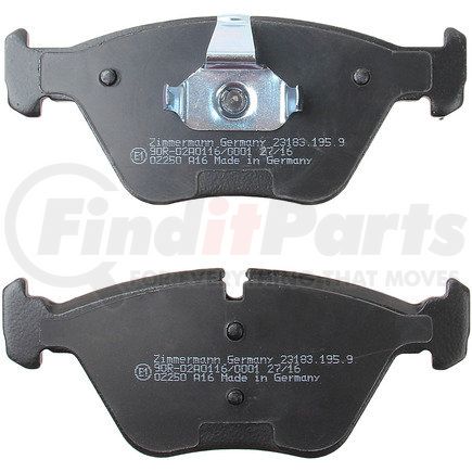 23183 195 9 by ZIMMERMANN - Disc Brake Pad for BMW