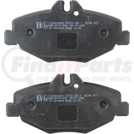 23743 200 1 by ZIMMERMANN - Disc Brake Pad for MERCEDES BENZ