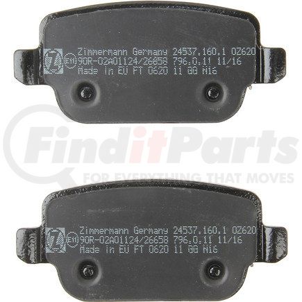 24537 160 1 by ZIMMERMANN - Disc Brake Pad for VOLVO