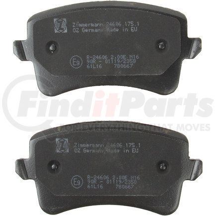 24606 175 3 by ZIMMERMANN - Disc Brake Pad for VOLKSWAGEN WATER